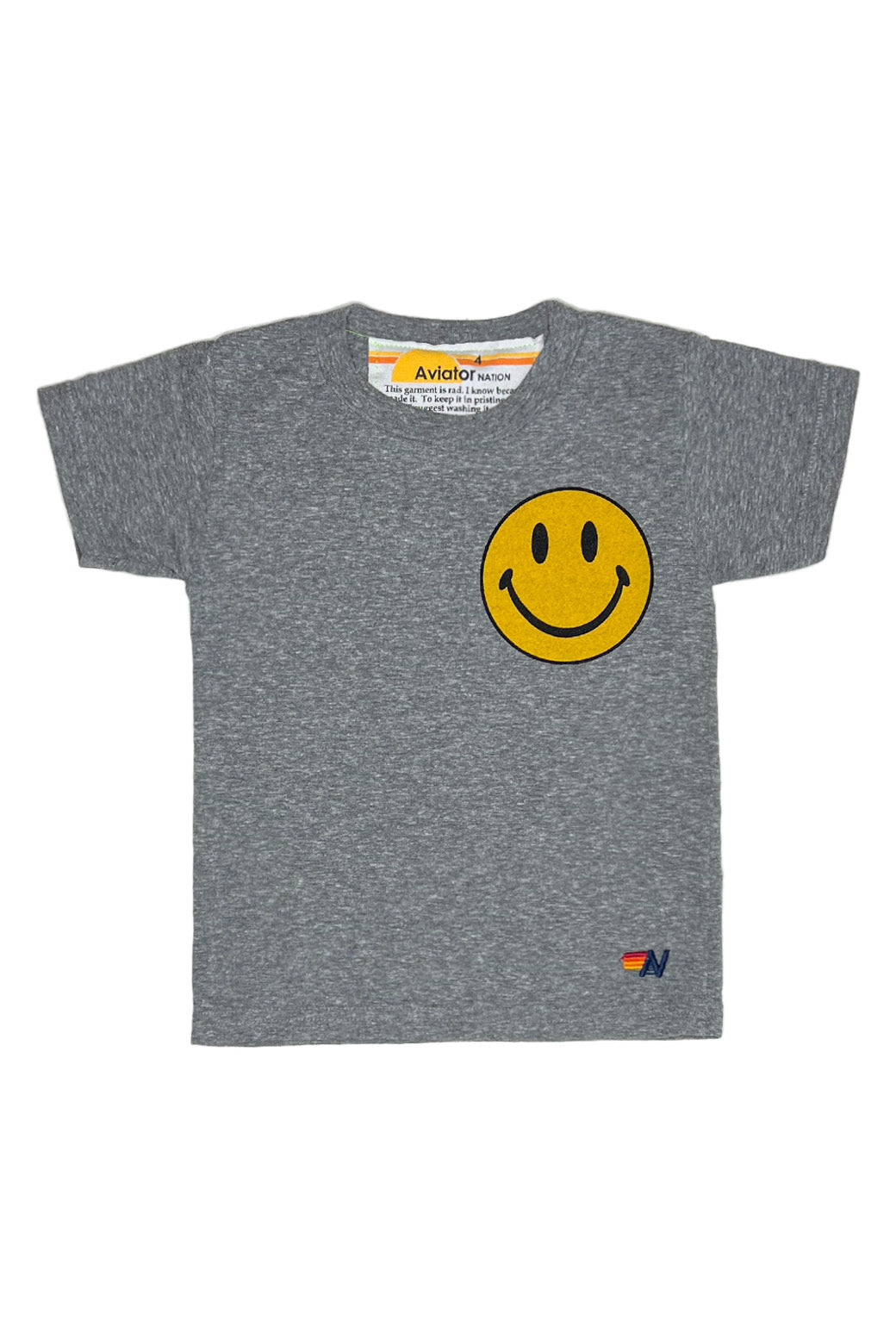 KID'S SMILEY 2 TEE - HEATHER GREY