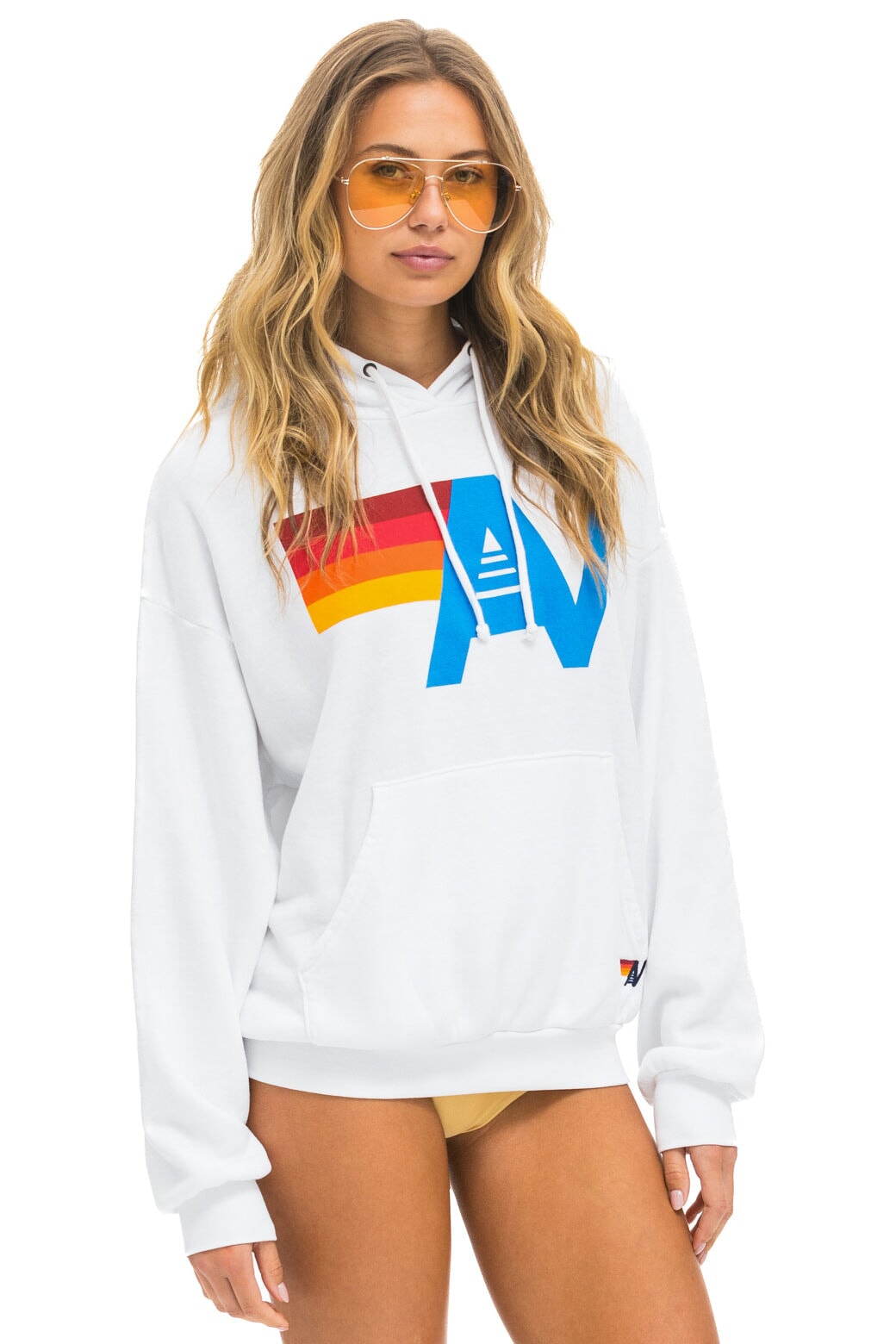 LOGO PULLOVER RELAXED HOODIE - WHITE - Image 6