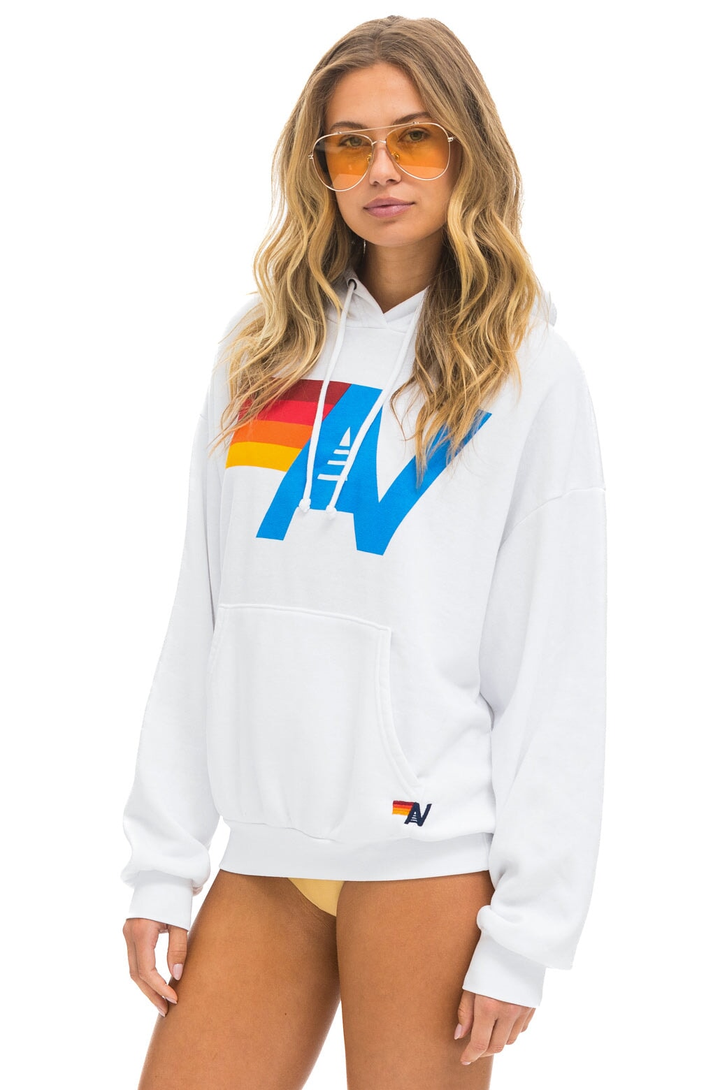 LOGO PULLOVER RELAXED HOODIE - WHITE - Image 4
