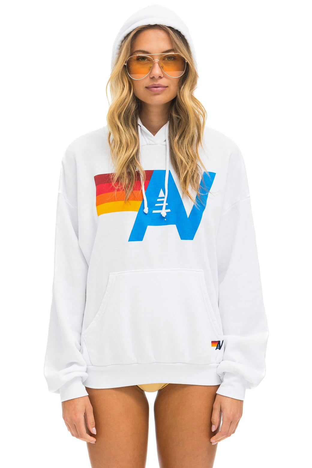 LOGO PULLOVER RELAXED HOODIE - WHITE - Image 2