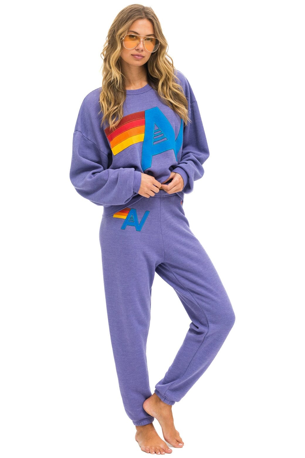 LOGO STITCH RELAXED CREW SWEATSHIRT - LAVENDER - Image 10