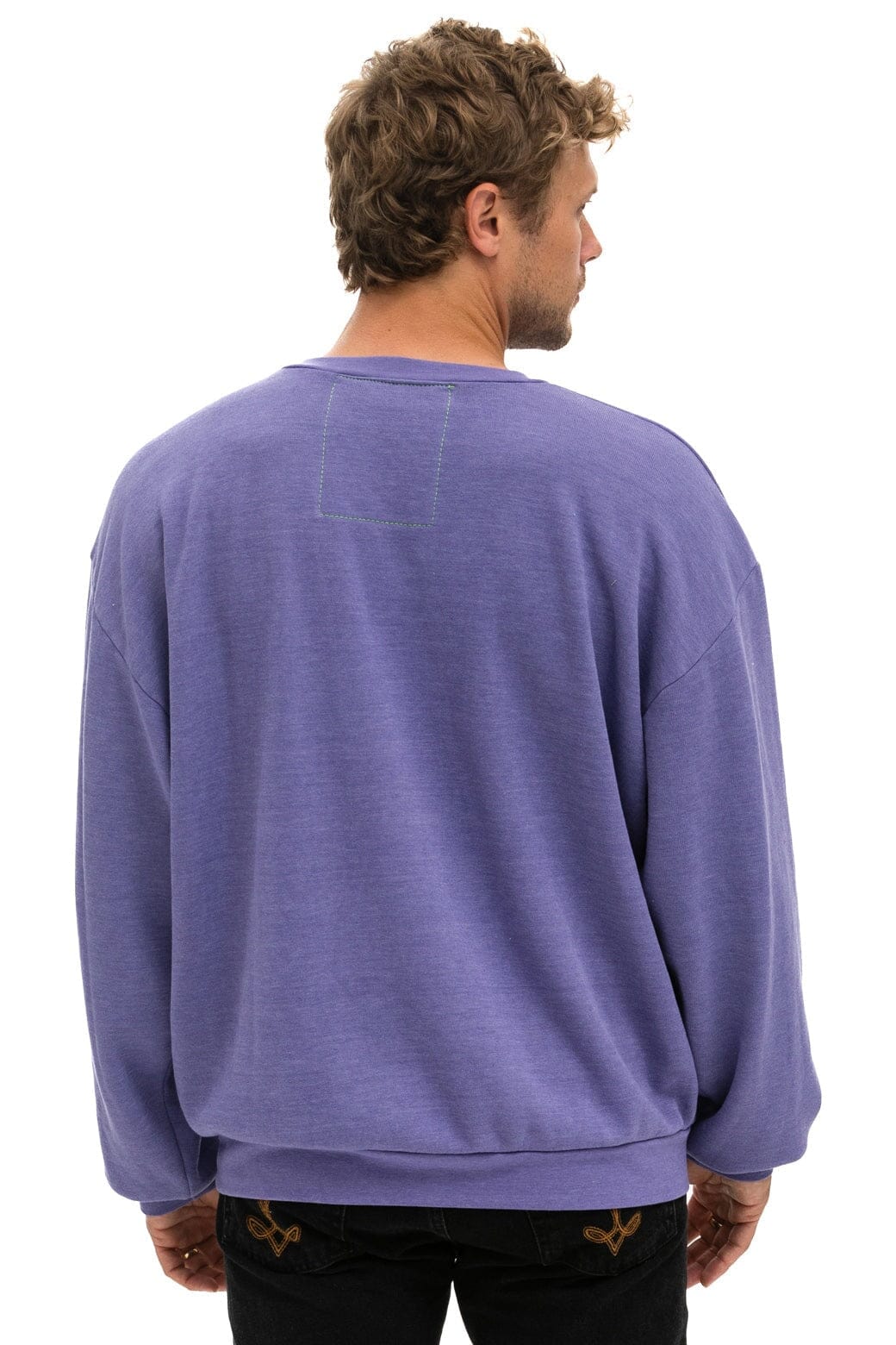 LOGO STITCH RELAXED CREW SWEATSHIRT - LAVENDER - Image 8
