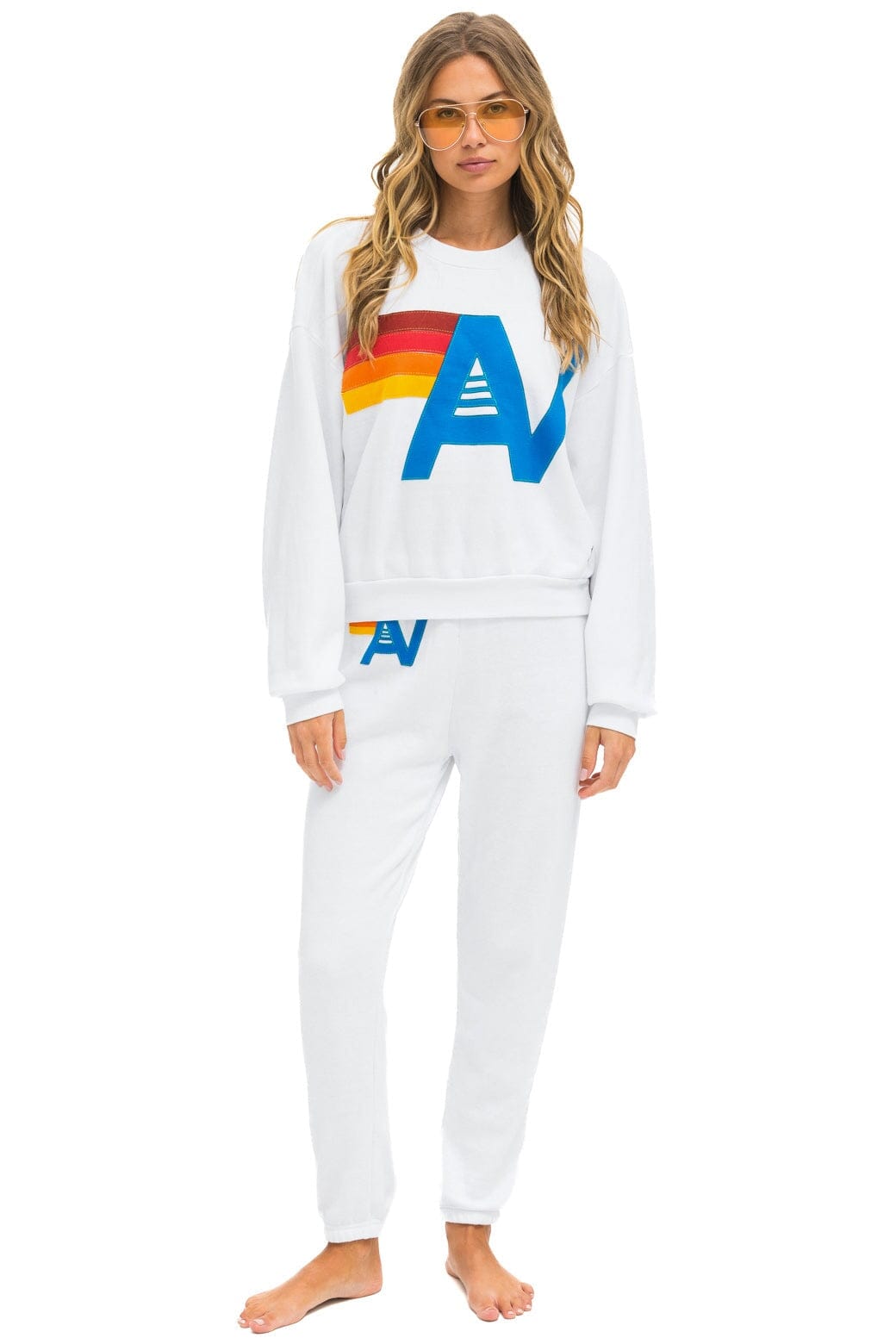 LOGO STITCH RELAXED CREW SWEATSHIRT - WHITE - Image 9