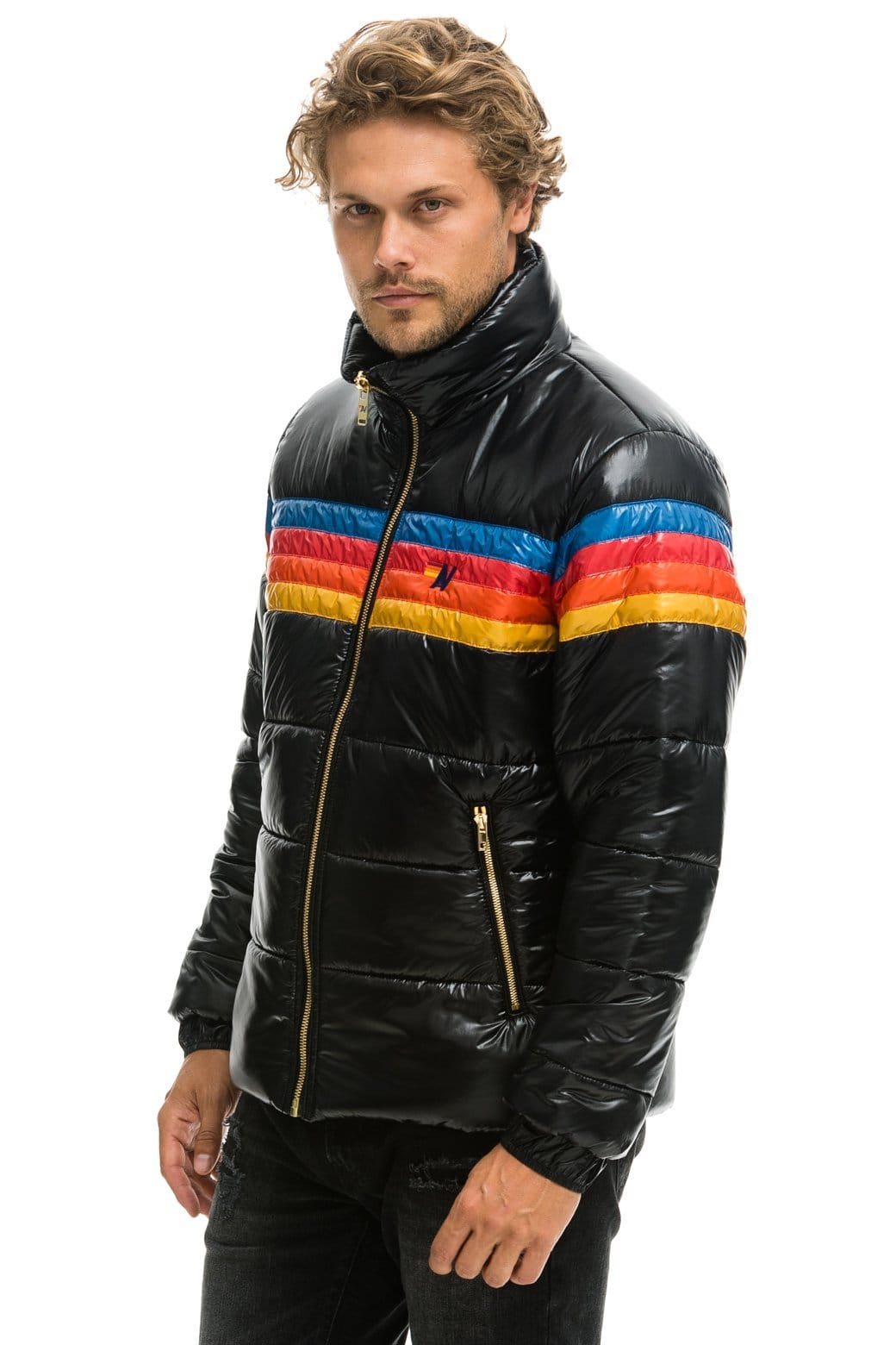4 STRIPE LUXE TRAVELER JACKET - GLOSSY BLACK - Image 4