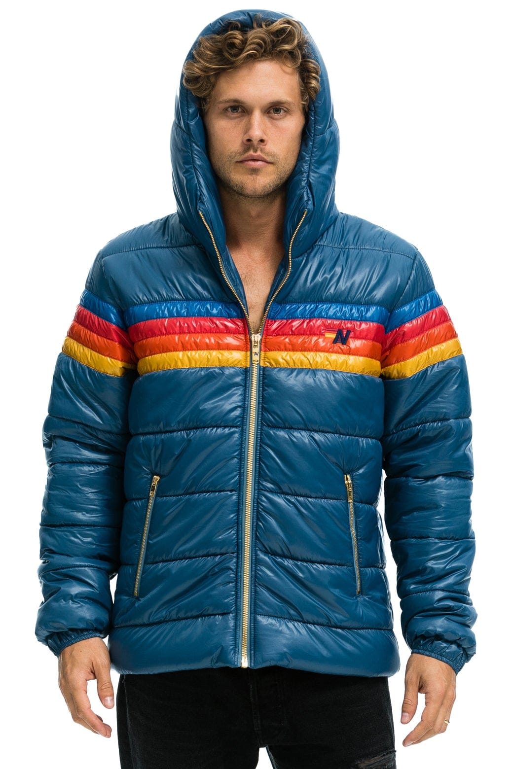 4 STRIPE LUXE TREKKER JACKET - GLOSSY DEEP BLUE - Image 4