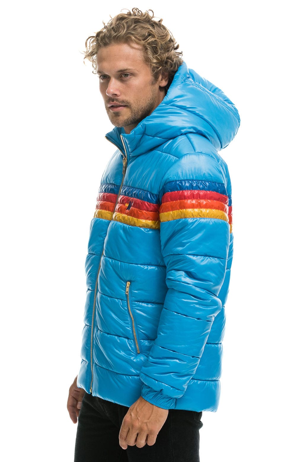 4 STRIPE LUXE TREKKER JACKET - GLOSSY OCEAN - Image 2