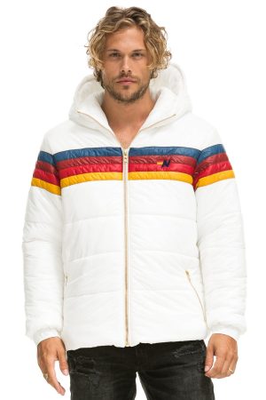4 STRIPE LUXE TREKKER JACKET - GLOSSY WHITE