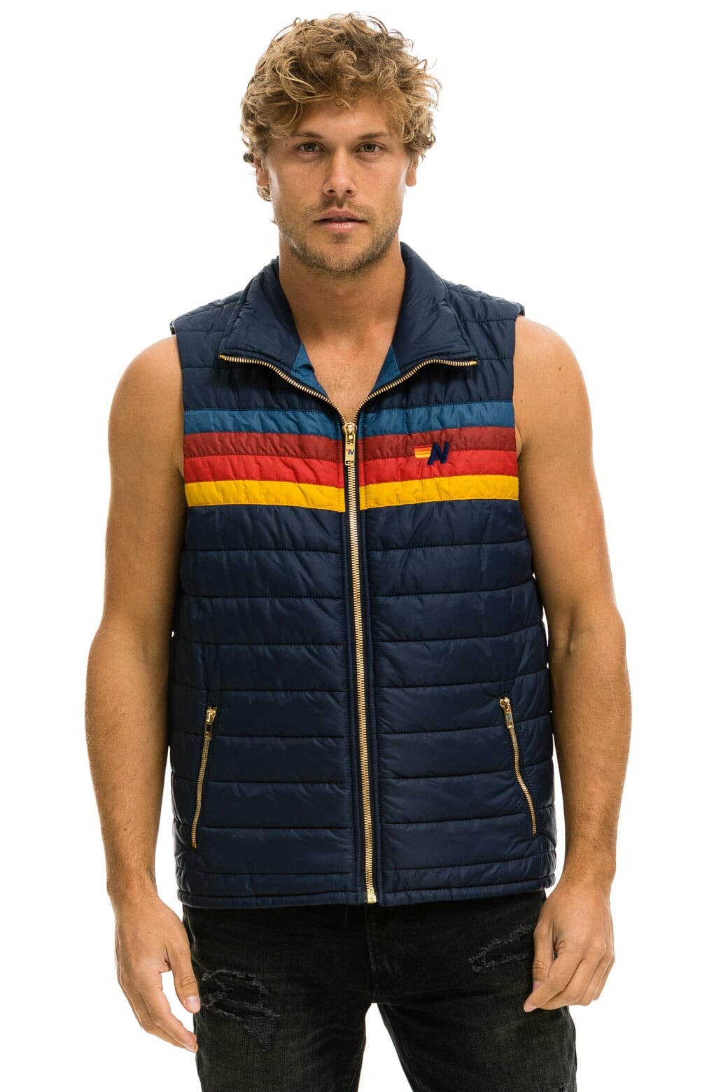MEN'S 4 STRIPE VEST - NAVY - Image 5