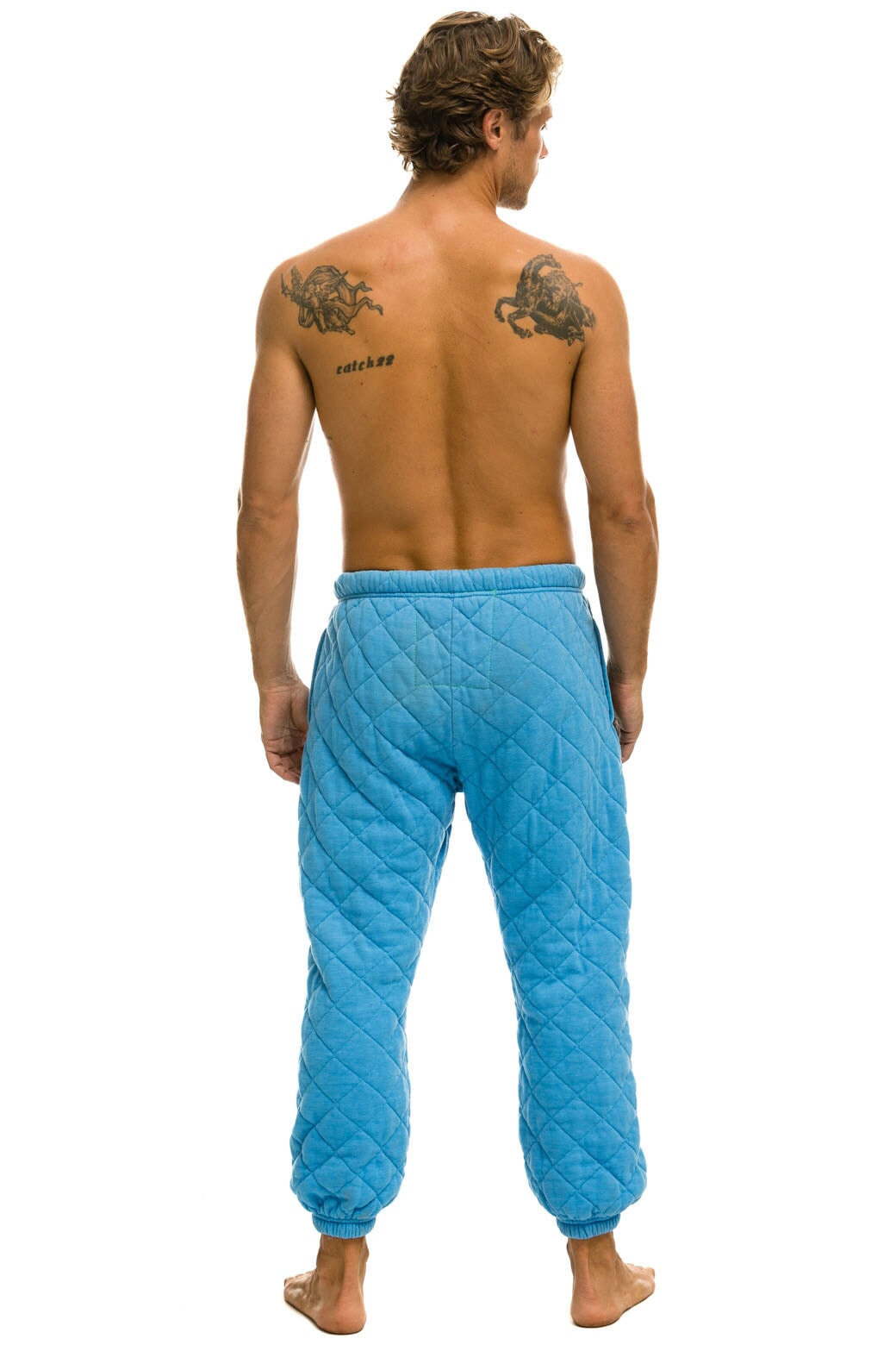 QUILTED SWEATPANTS - OCEAN - Image 4