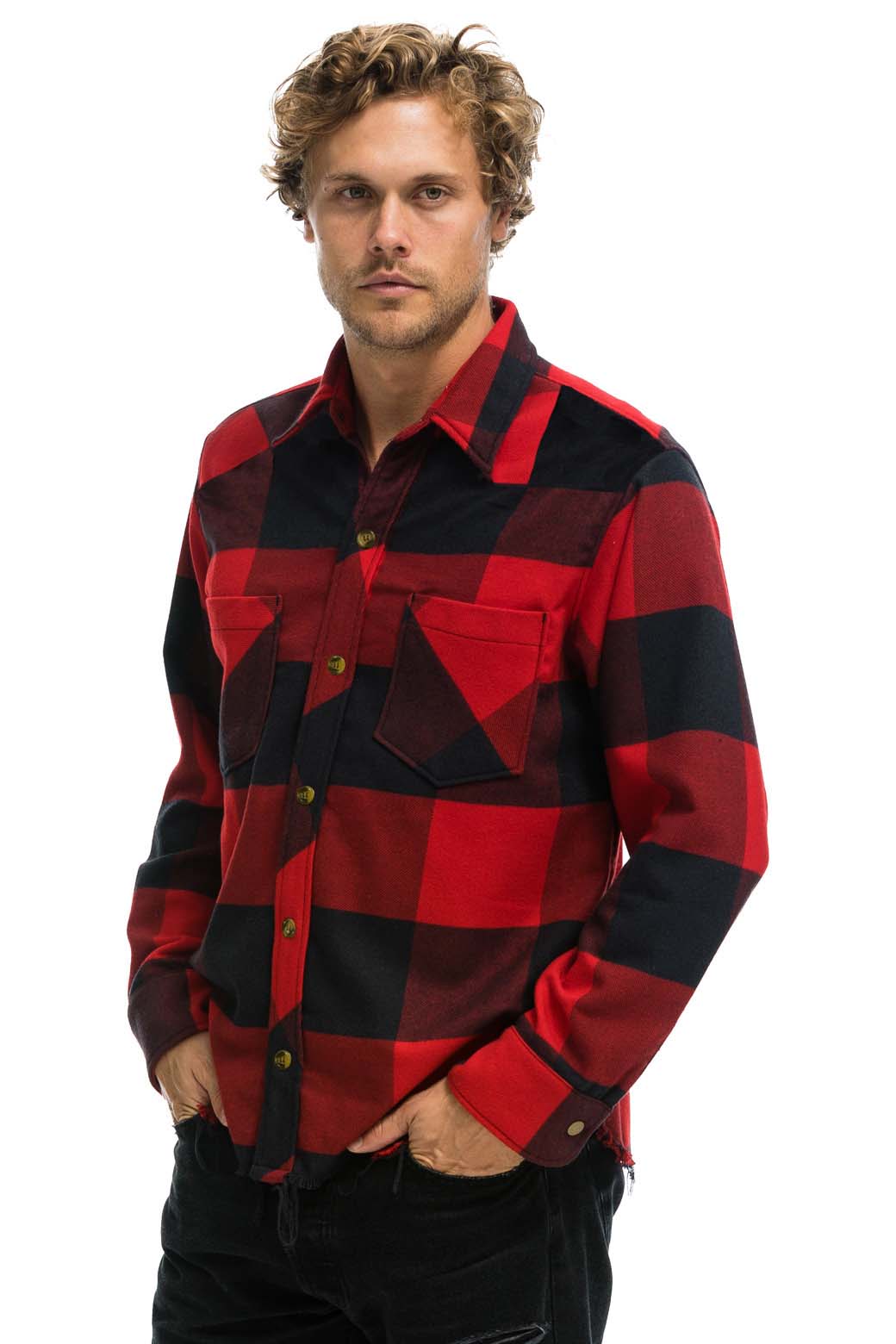 PLAID FLANNEL WESTERN SHIRT - BUFFALO PLAID - Image 4