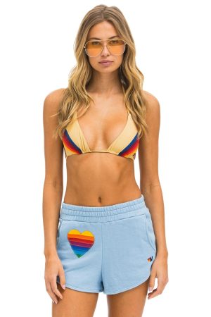 RAINBOW HEART STITCH LOUNGER SHORT - ICE