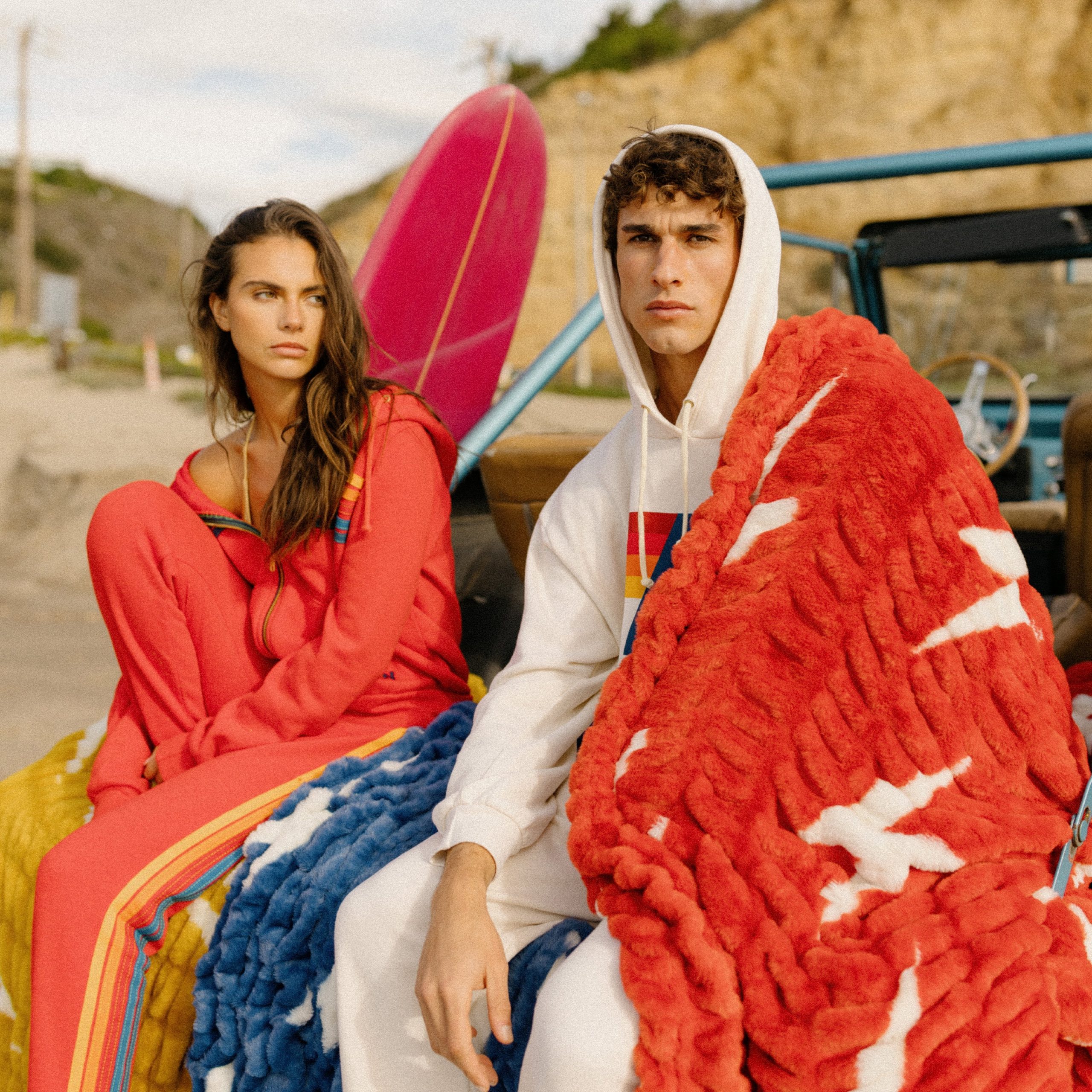 Aviator Nation x Lola Blanket - Red // White Bolt - Image 6