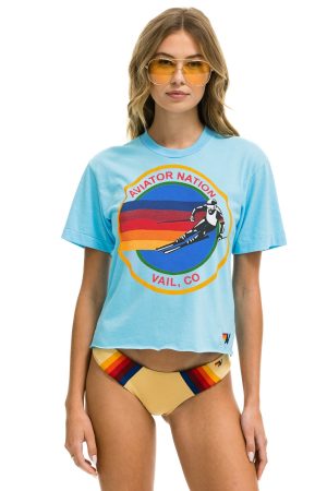 SIGNATURE VAIL BOYFRIEND TEE - SKY