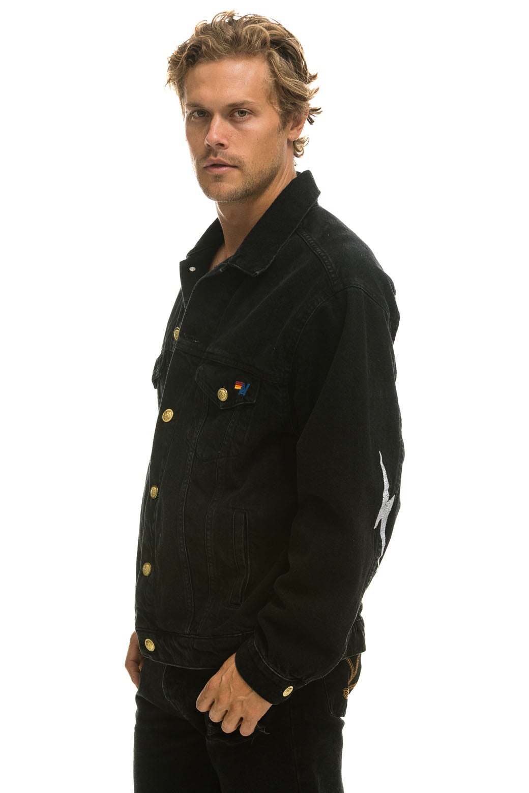 LOCALS ONLY OVERSIZED CONCERT DENIM JACKET - VINTAGE BLACK - Image 4