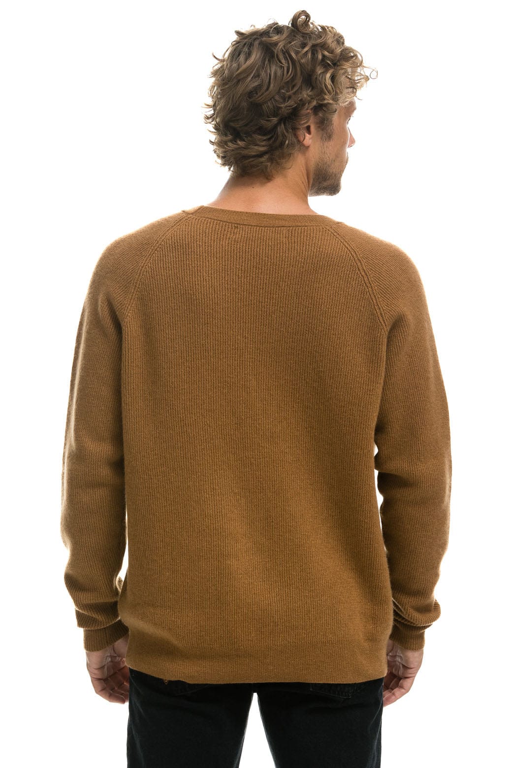 VINTAGE CABIN 2 UNISEX CASHMERE SWEATER - BUTTERSCOTCH - Image 6