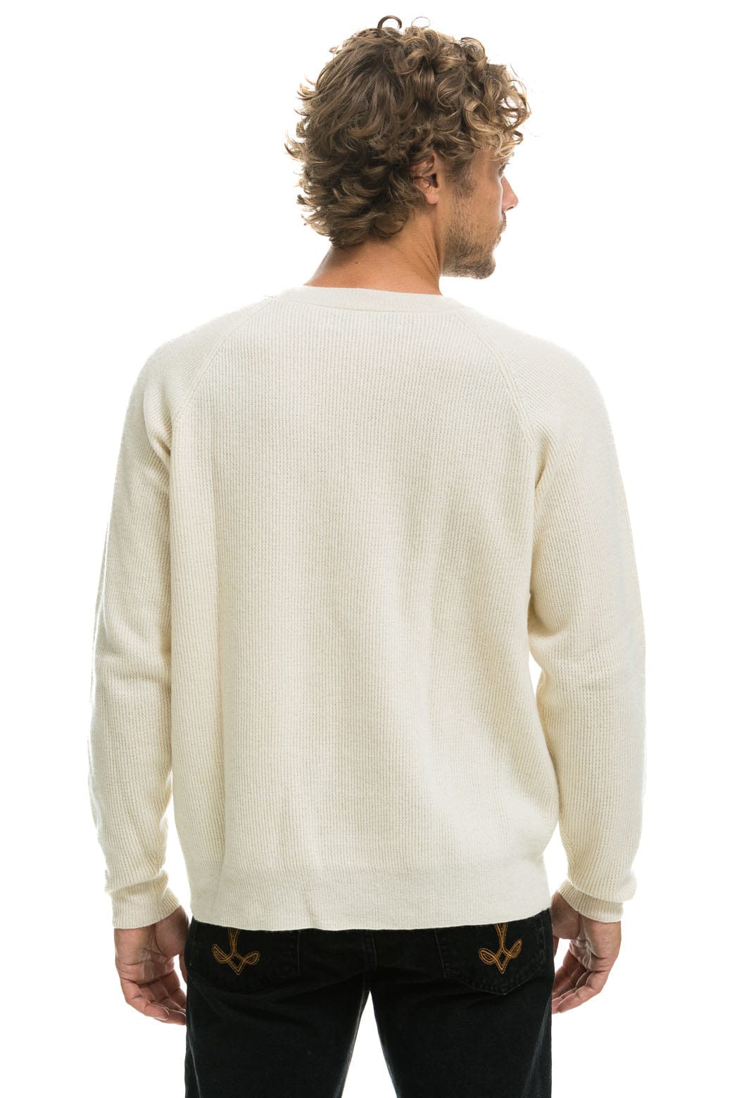 VINTAGE CABIN 2 UNISEX CASHMERE SWEATER - VINTAGE WHITE - Image 5