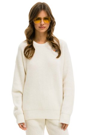 VINTAGE CABIN UNISEX CASHMERE SWEATER - VINTAGE WHITE