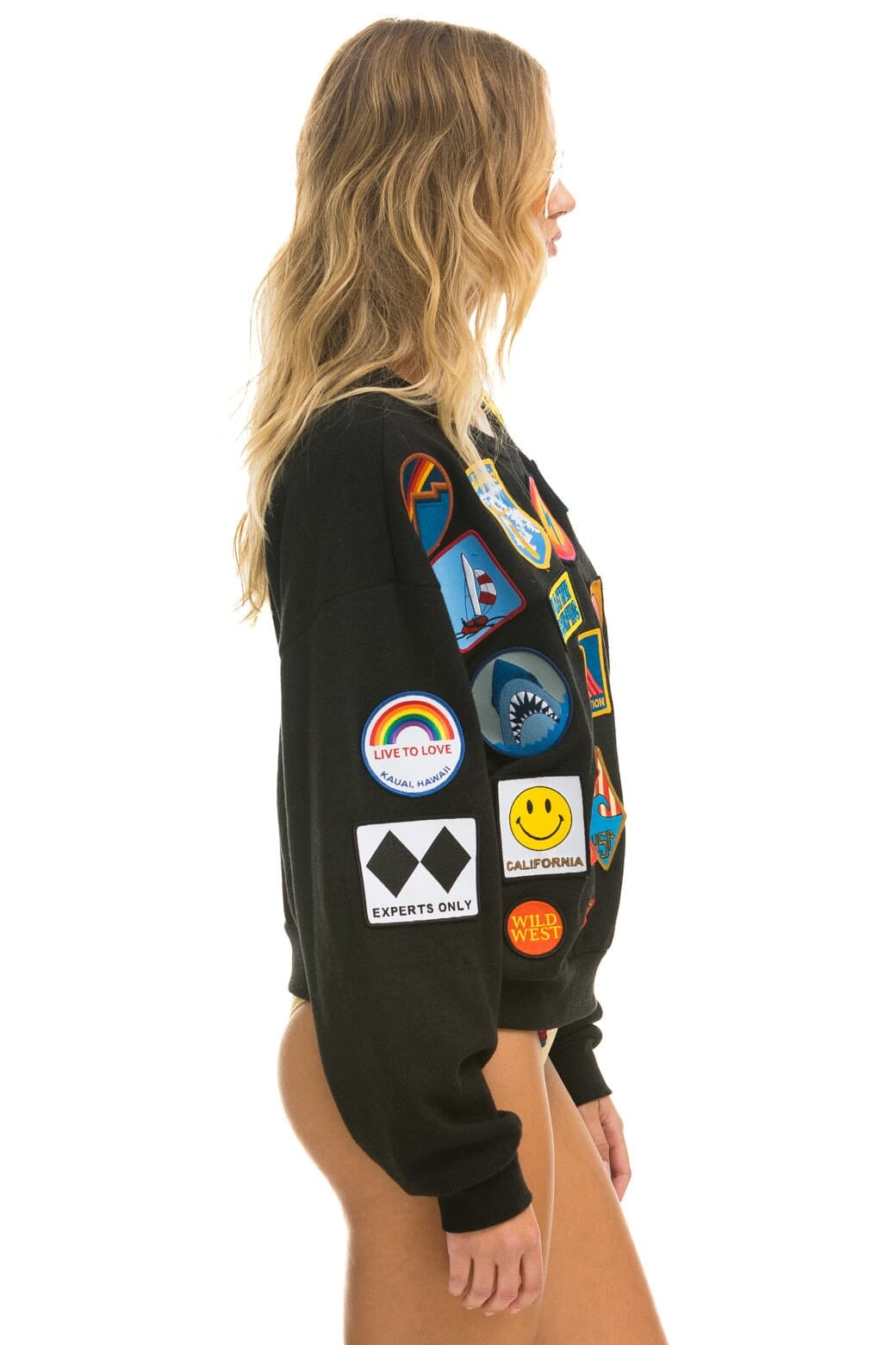 VINTAGE PATCH RELAXED CREW SWEATSHIRT - BLACK - Image 5