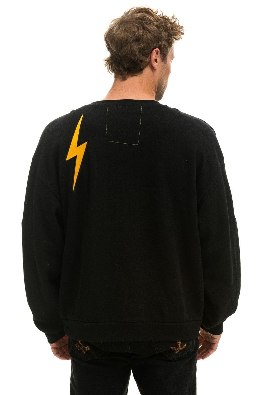 VINTAGE PATCH RELAXED CREW SWEATSHIRT - BLACK - Image 9