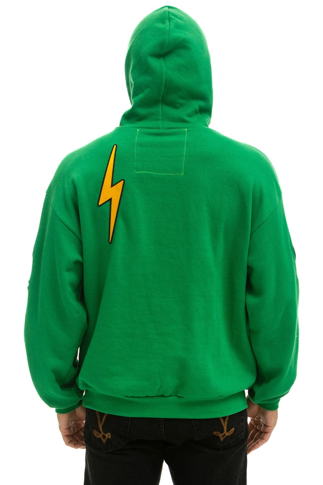 VINTAGE PATCH RELAXED PULLOVER HOODIE- KELLY GREEN - Image 8