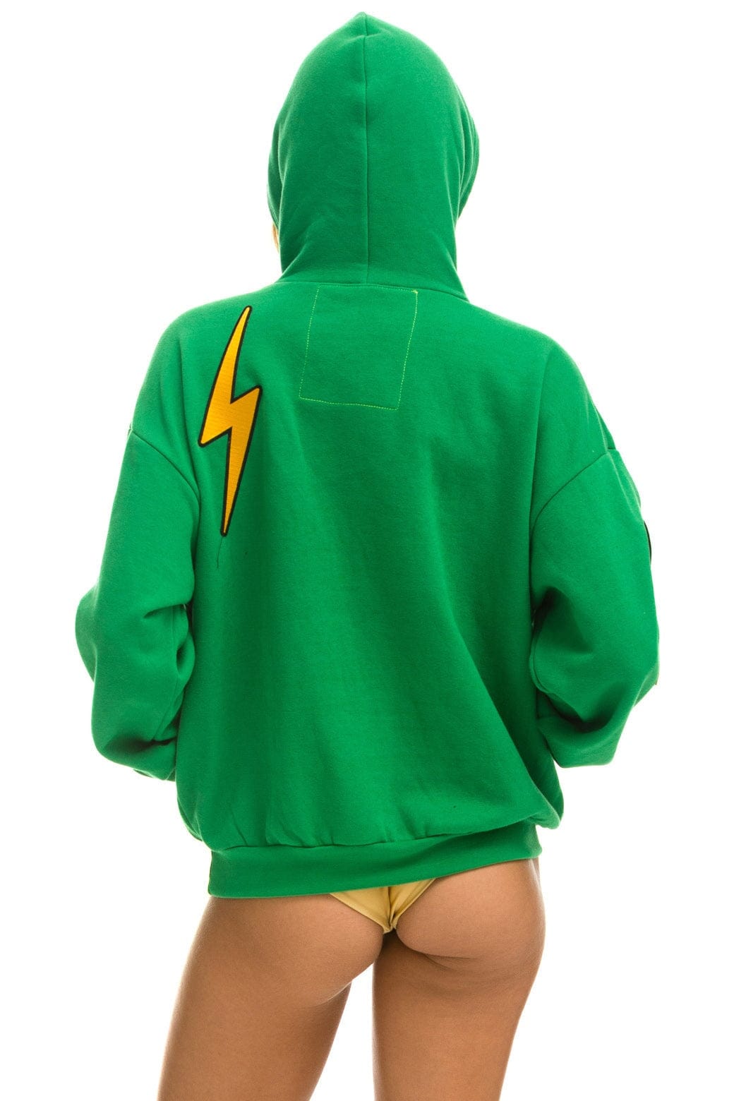 VINTAGE PATCH RELAXED PULLOVER HOODIE- KELLY GREEN - Image 7