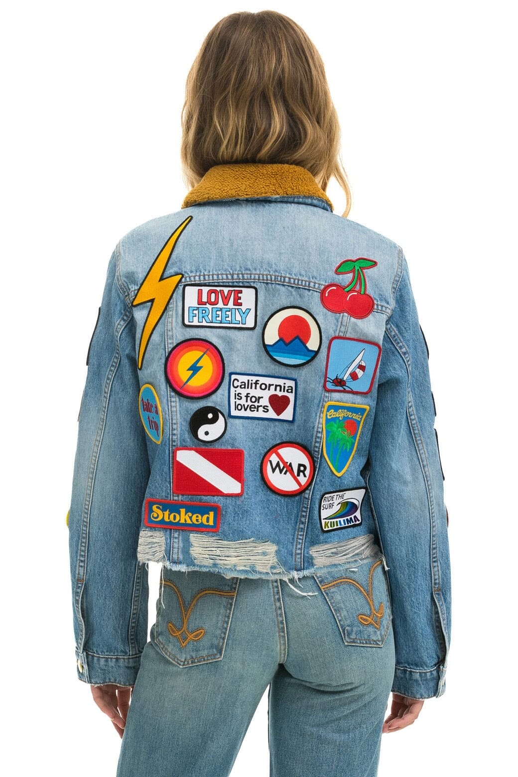 VINTAGE PATCH CROP DENIM JACKET - SUPER LIGHT - Image 4