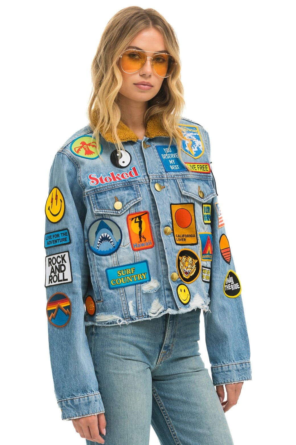 VINTAGE PATCH CROP DENIM JACKET - SUPER LIGHT - Image 5
