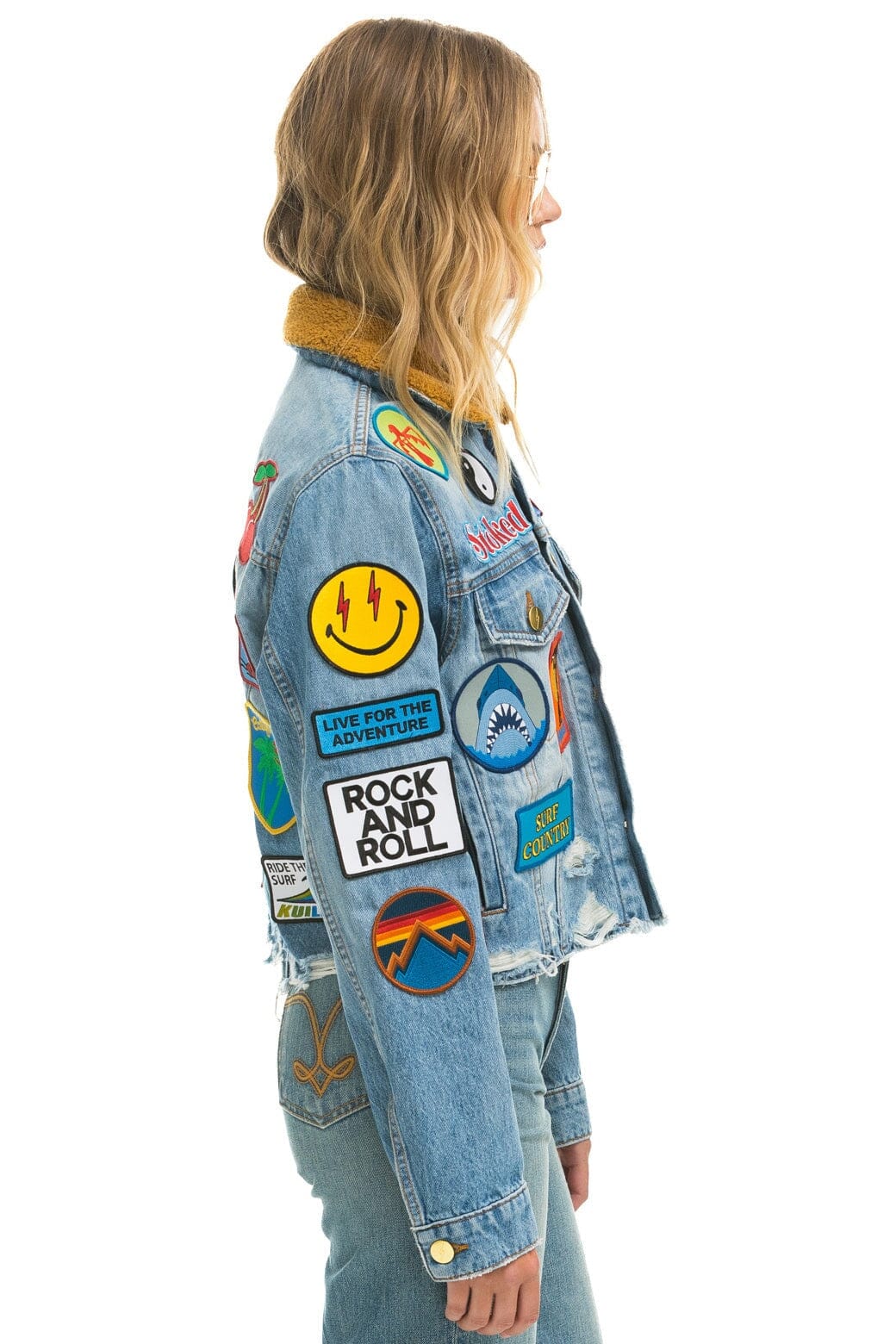VINTAGE PATCH CROP DENIM JACKET - SUPER LIGHT - Image 6