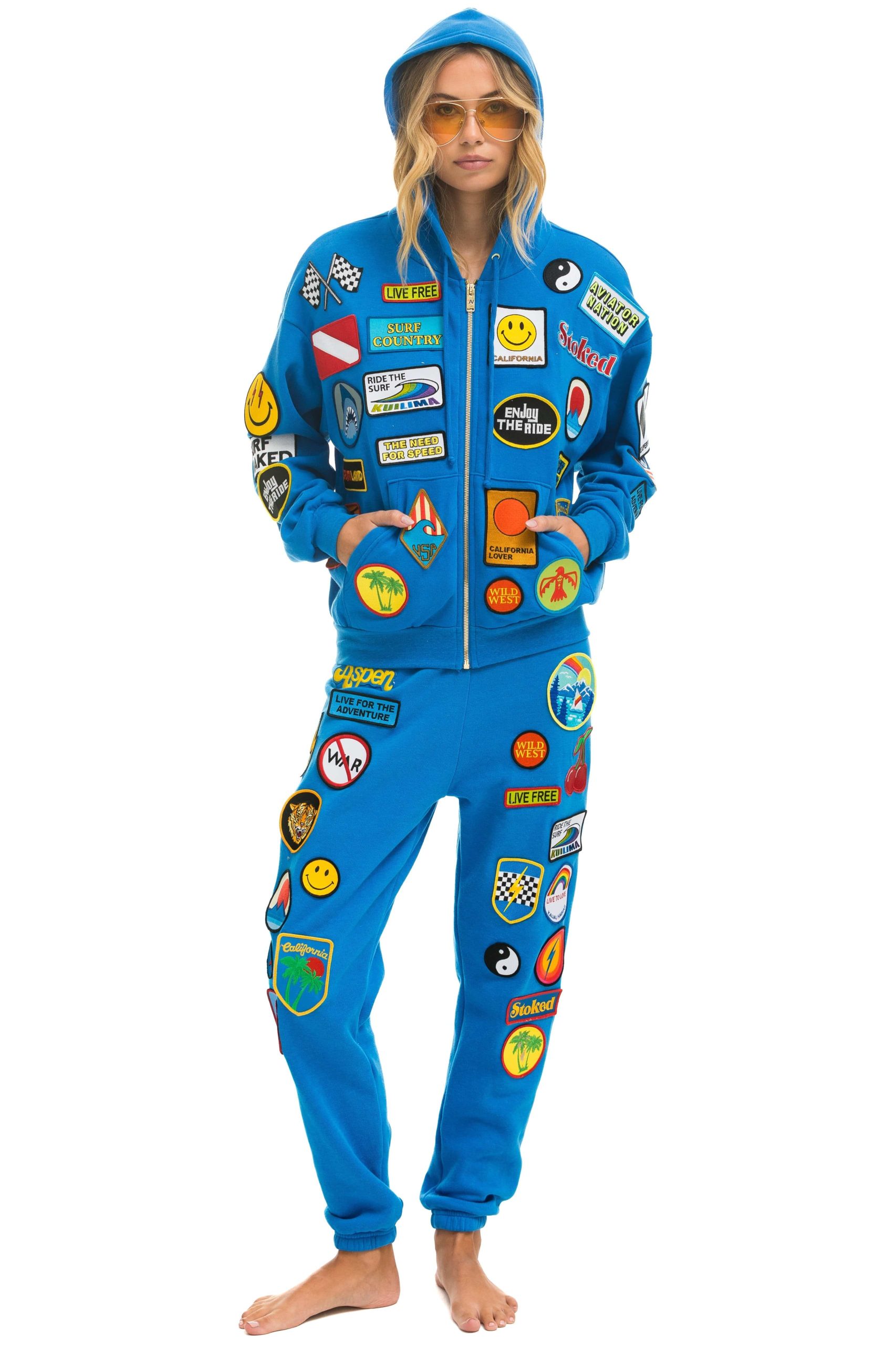 VINTAGE PATCH ZIP HOODIE RELAXED - OCEAN - Image 8