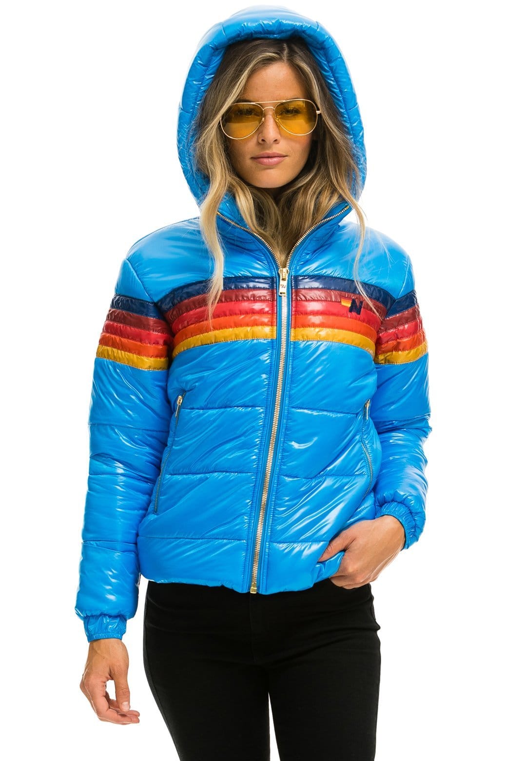 5 STRIPE TREKKER JACKET - GLOSSY BLUE - Image 3