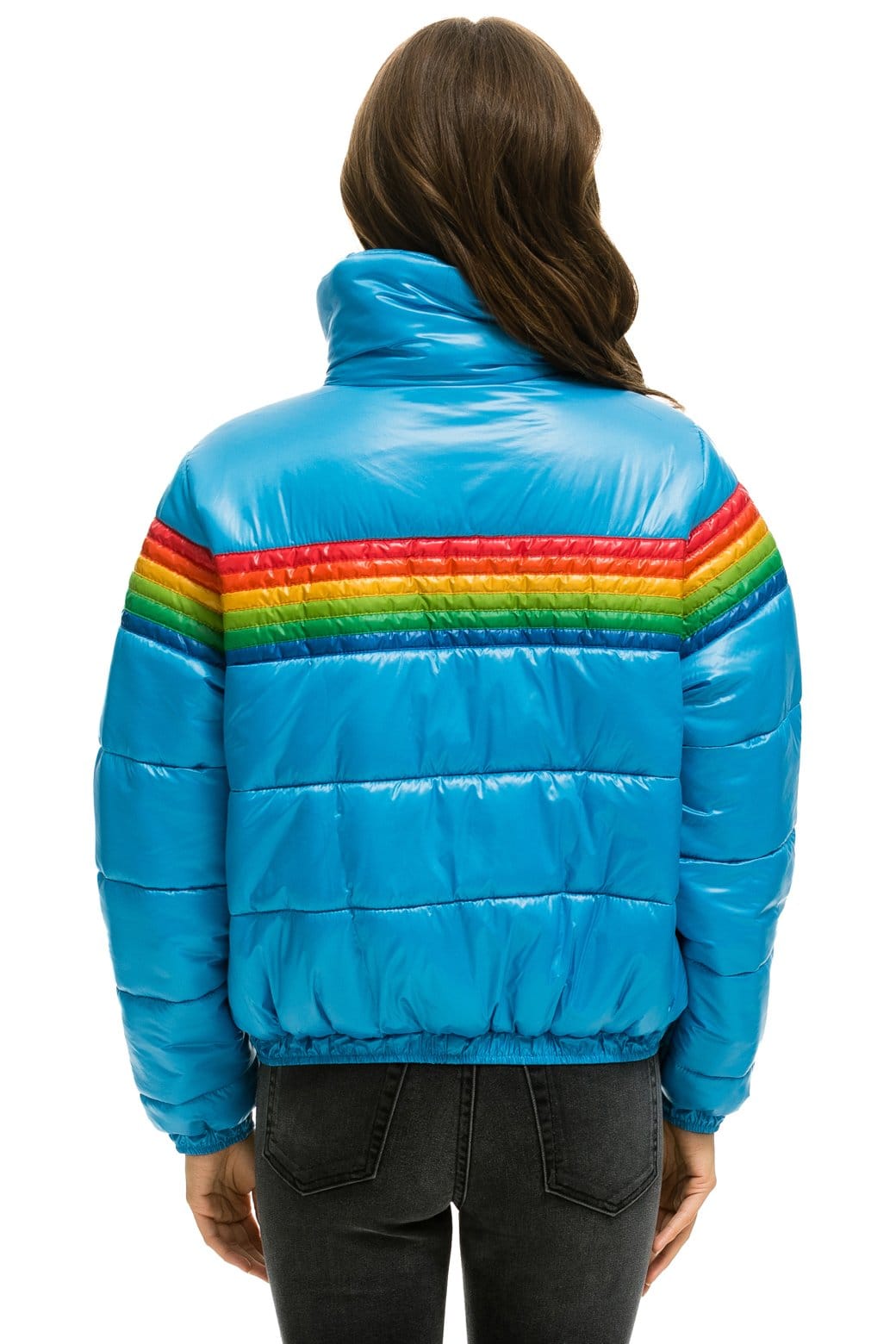 6 STRIPE LUXE APRES PUFFER JACKET - GLOSSY OCEAN - Image 3