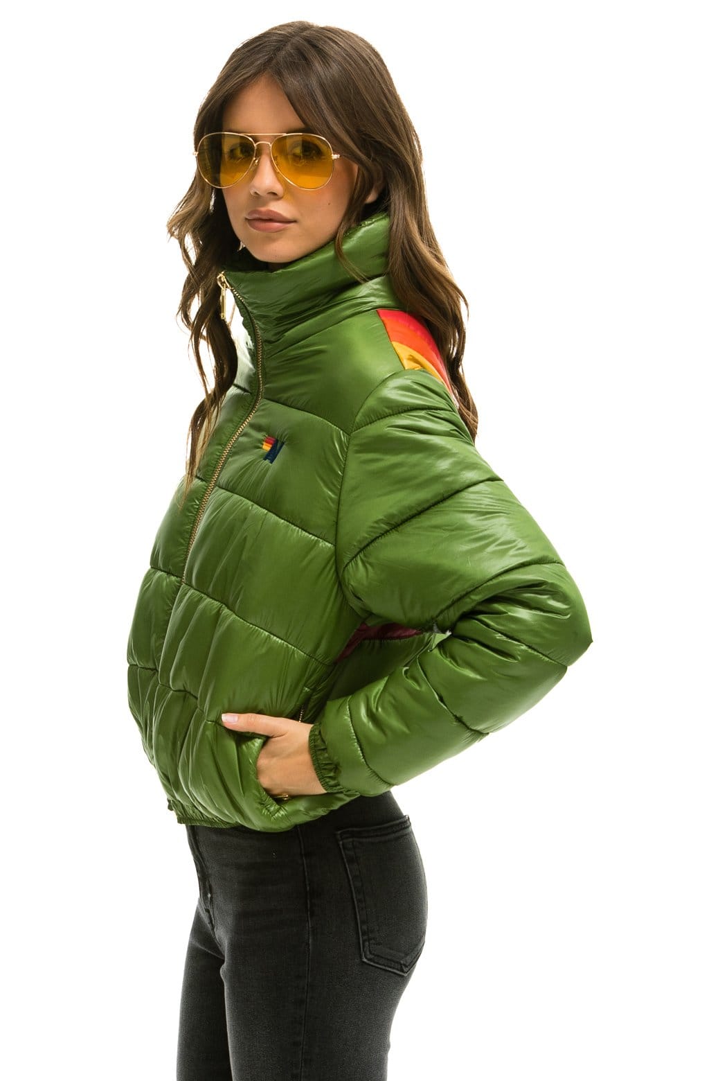 SUNBURST APRES PUFFER JACKET - GLOSSY GARDEN GREEN - Image 3